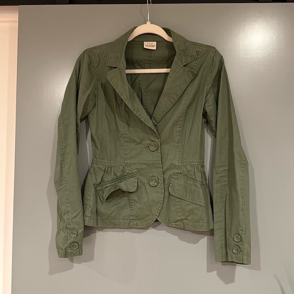 Trf Green Button Up Jacket